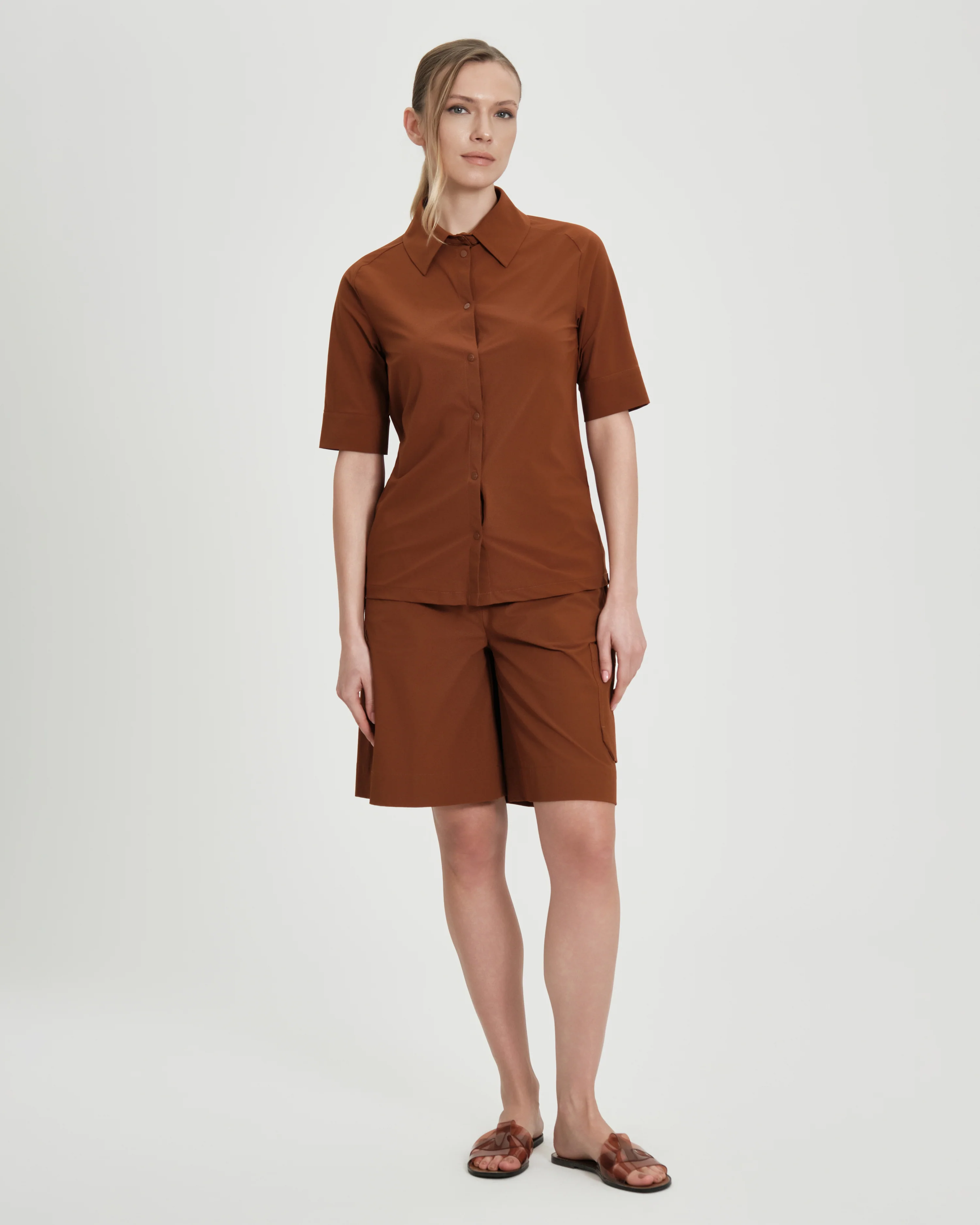 Camicia donna SUNS Bauxite in tessuto effetto cupro - Image 7