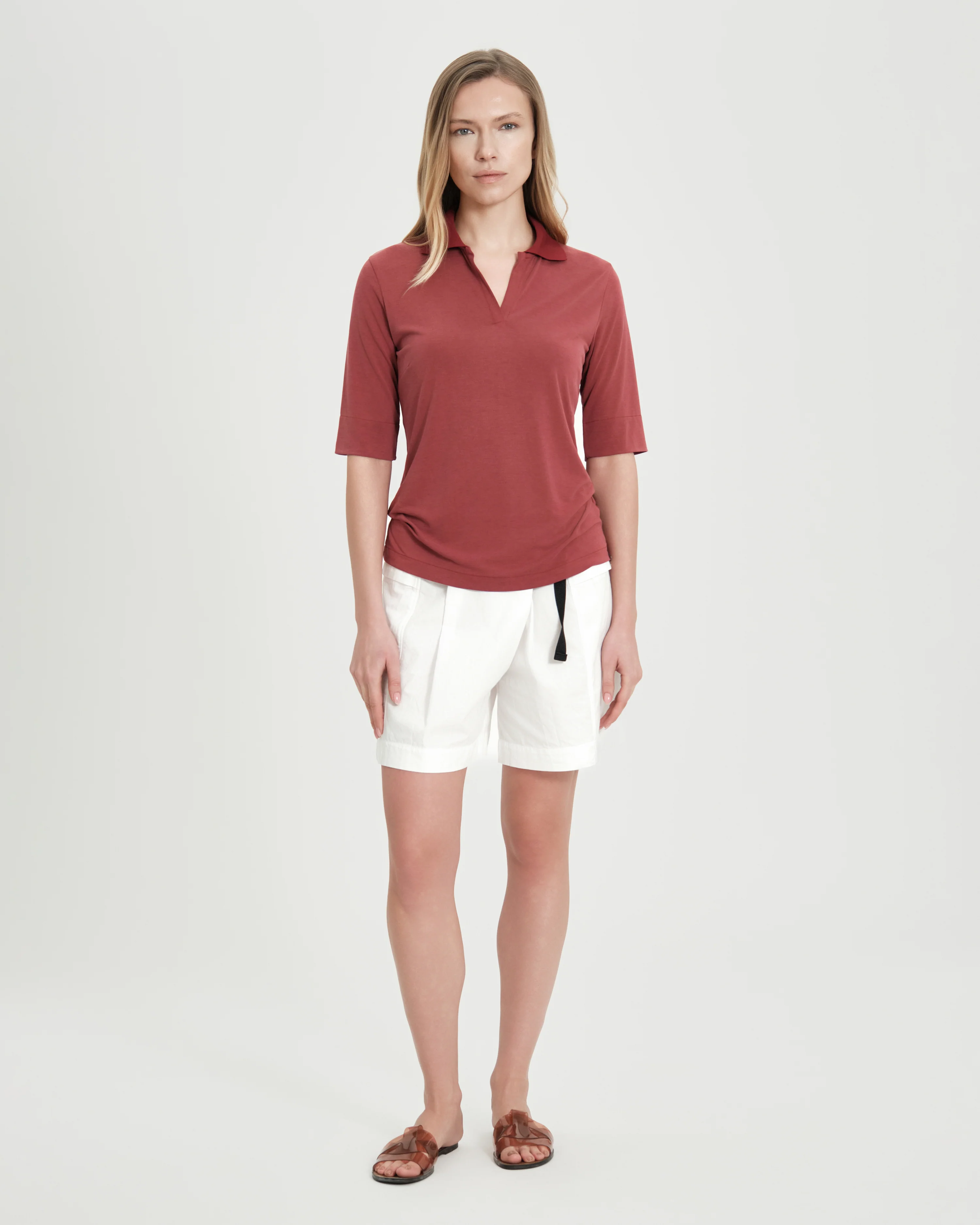 Polo donna SUNS Andalusite in jersey effetto cupro - Image 12