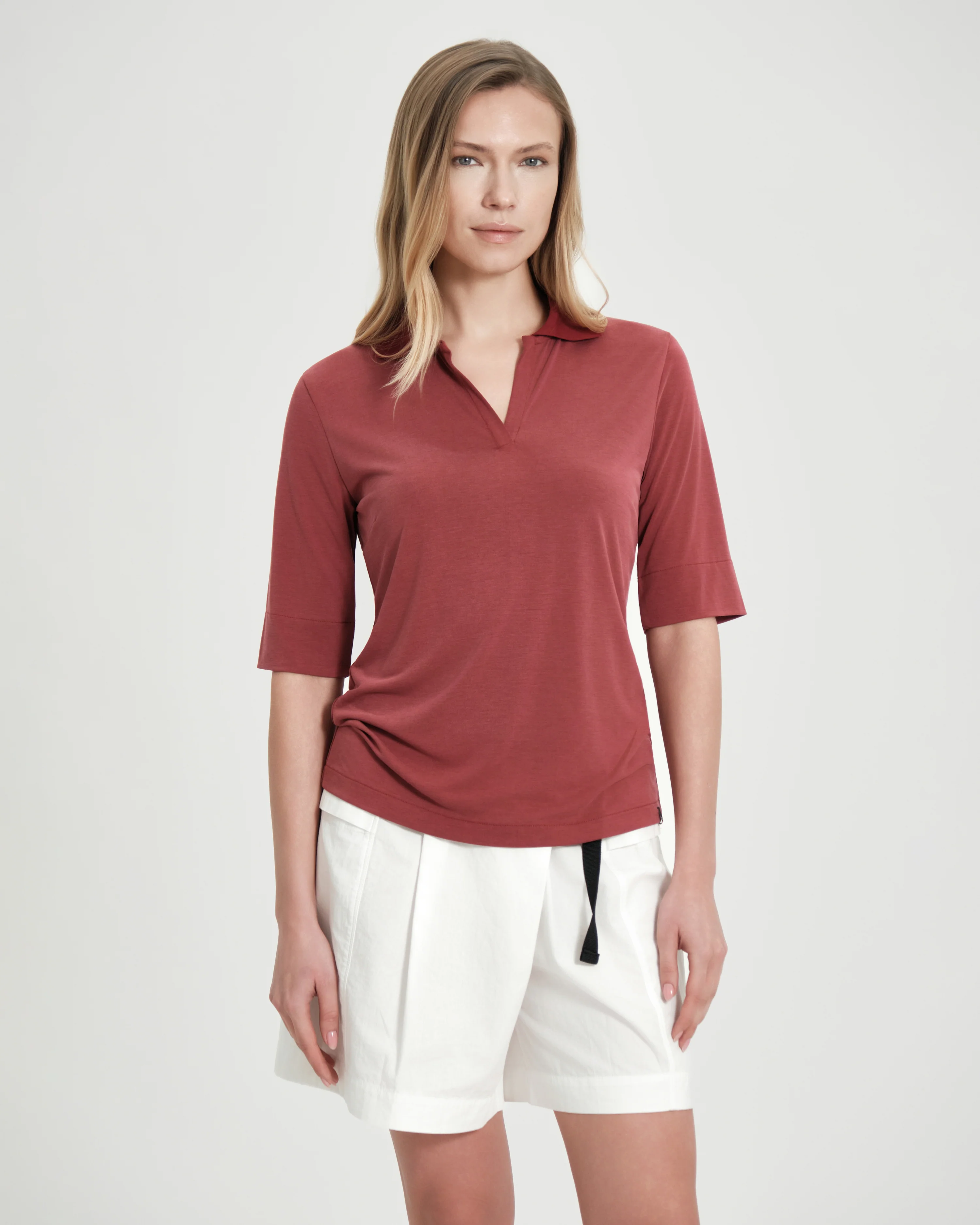 Polo donna SUNS Andalusite in jersey effetto cupro - Image 20